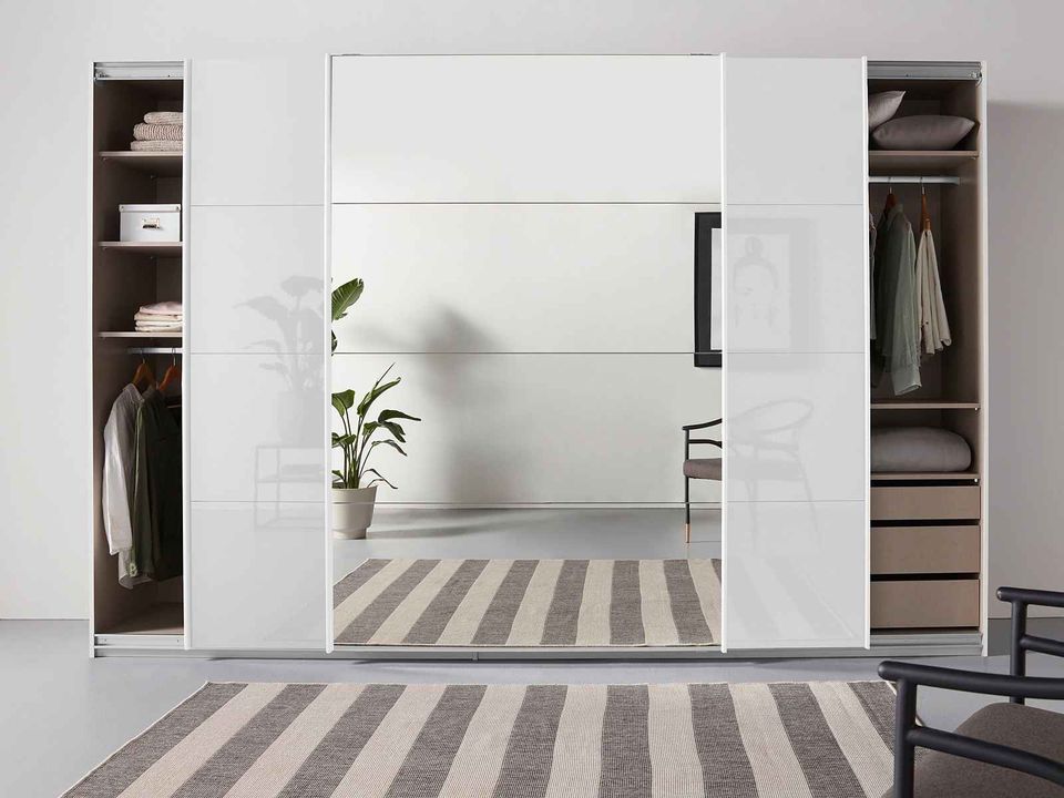 Kleiderschrank/Schwebetürenschrank 315x210 cm Hochglanz Weiss in Faulbach