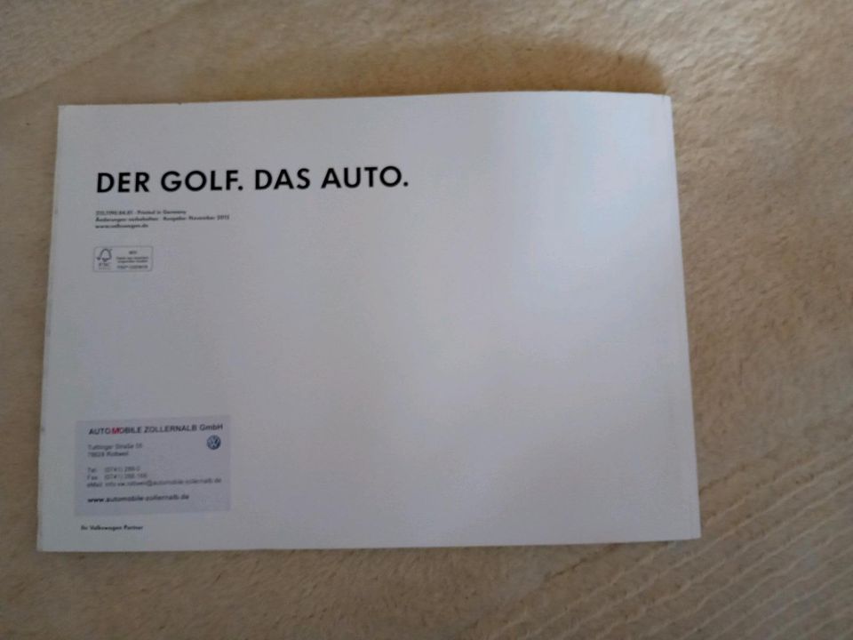 Katalog Hochglanz Der Golf. Das Auto. VW Volkswagen 2012 Golf 7 in Rottweil