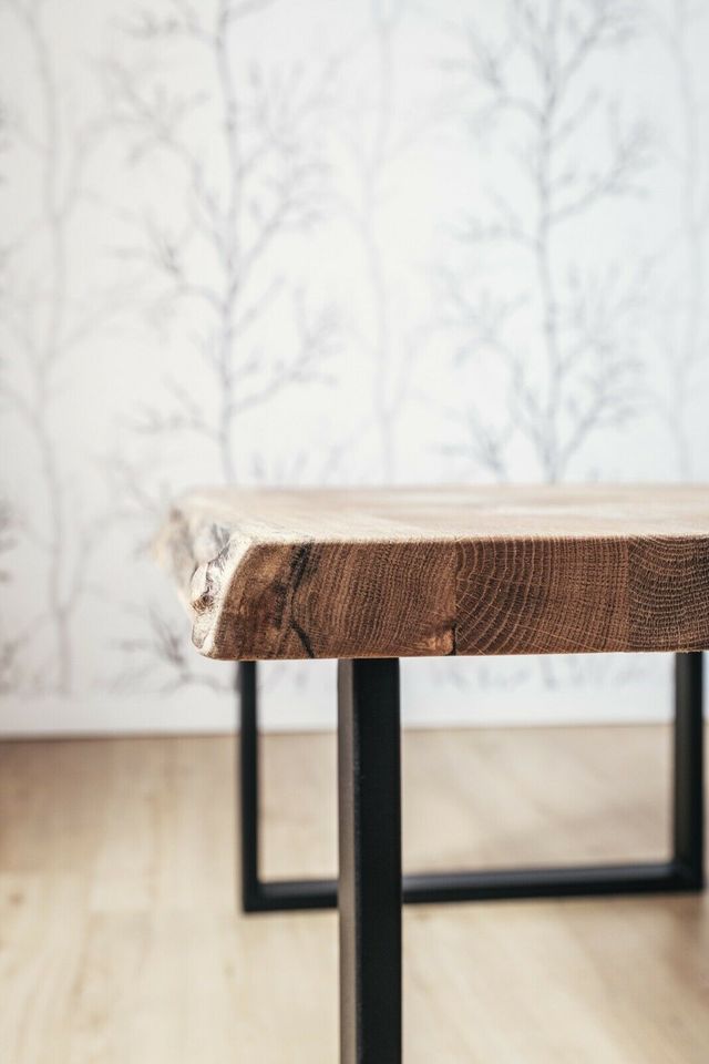Esstisch Eiche, Baumkanten Tisch, Holzkante, Massiv Holz, 160x90 in Aachen