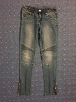Stonewashed Jeans mit Reißverschlüssen an den Beinen Größe 140 Bremen - Vegesack Vorschau