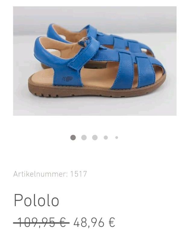 Neue Sandalen von Pololo Gr. 25 27 33 34 öko Leder ungetragen in Herzogenaurach