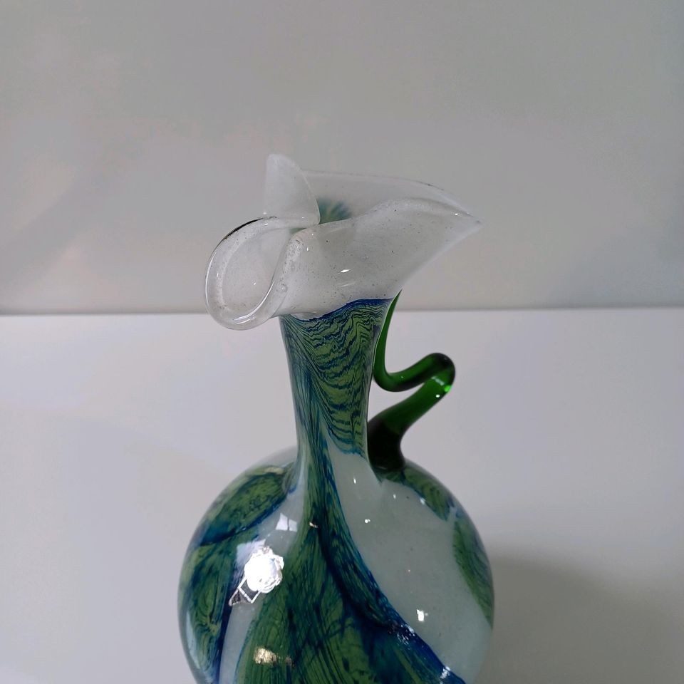 Brilliante Glas Vase AV Italy Design Blume Grün Deko Optik Antik in Ahlen