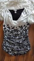 ♥ H&M SHIRT GR.S Wasserfallausschnitt WEIß SCHWARZ PRINT Nordrhein-Westfalen - Brilon Vorschau