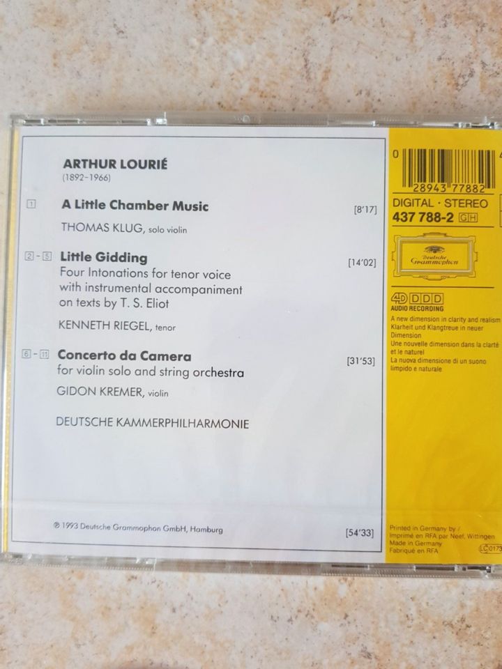 CD Gidon Kremer LOURIÉ Deutsche Kammerphilharmonie NEU** in Bötzingen