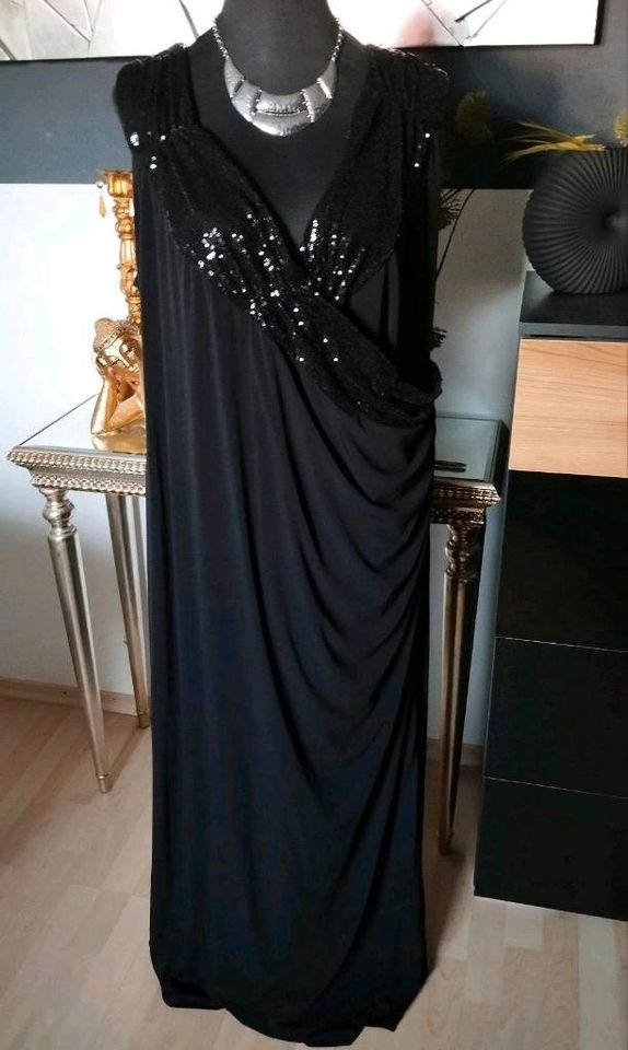 Neuw ❣️ gr 52/ 54 Abendkleid lang schwarz mit Pailletten in Königsbrunn