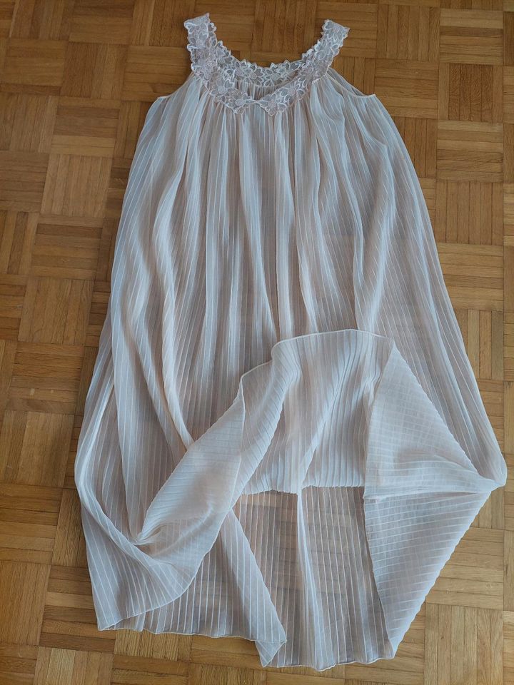 Vintage Perlon Nachthemd Nachtkleid Peignoir Gr.42 Lachs Durchsic in Augsburg