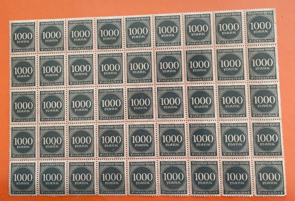 Briefmarken Deutsches Reich 1000 Mark in Lindlar