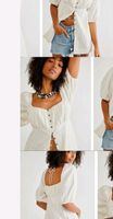 Free People Weißes Boho Sommer Strand Blusen oberteil Größe S/M Frankfurt am Main - Fechenheim Vorschau