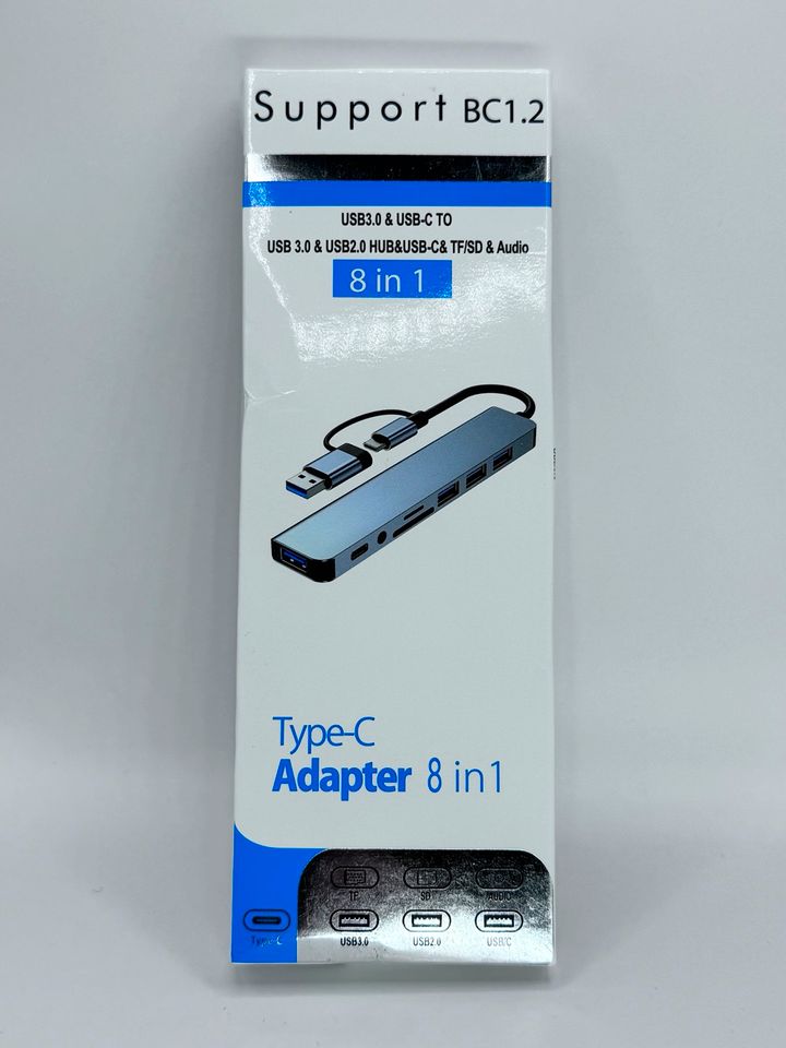 8 in 1 | TYPE -C/USB Adapter Laptop | AUX | SD/MicroSD | USB 3.0 in Gundelfingen
