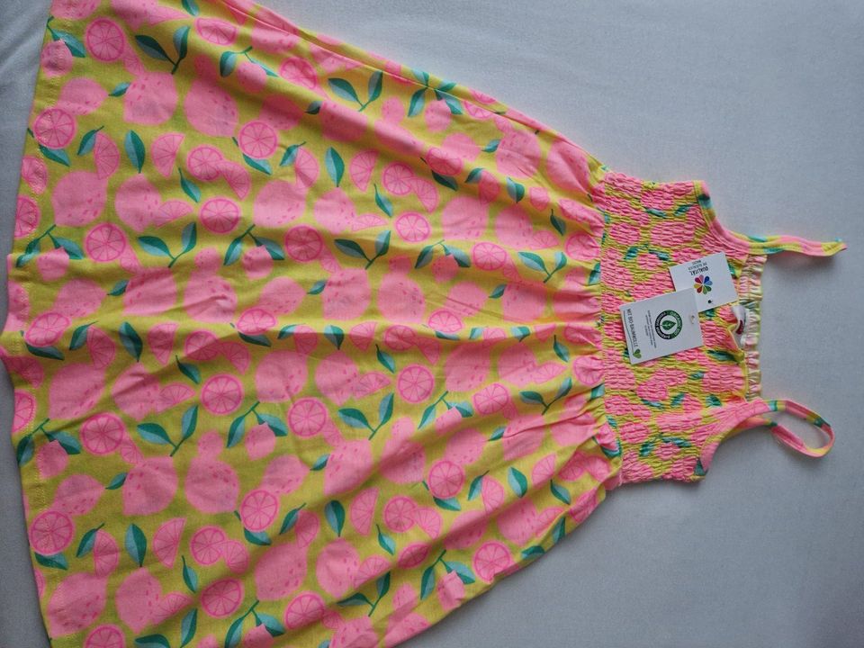 NEU Topolino Sommerkleid Kleid gelb pink Biobaumwolle kbA Gr. 128 in Centrum