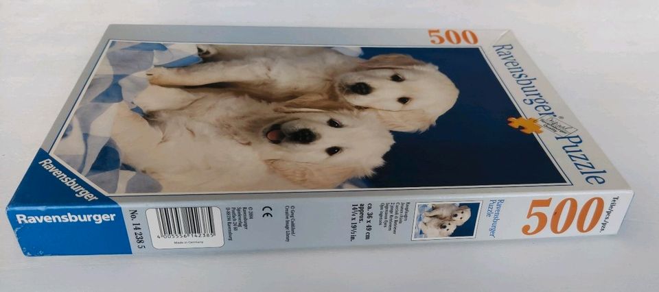 500 Teile Puzzle Ravensburger 142385 Knopfaugen Golden Retriever in Gochsheim