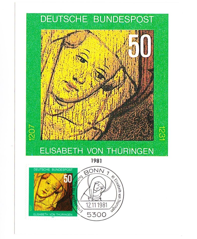 Maximumkarten Elisabeth von Thüringen, Postreiter von Münster in Neunkirchen a. Brand