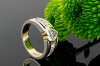 HERZ Ring Diamant im Herzschliff & Baguette Diamanten 750 Gold Nordrhein-Westfalen - Wegberg Vorschau