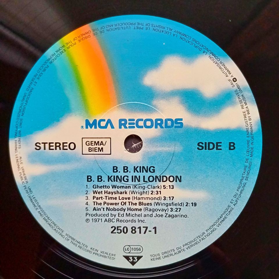 B.B.King: "B.B.King in London" (LP/Vinyl,1971/Reissue 1984) NM/NM in Centrum