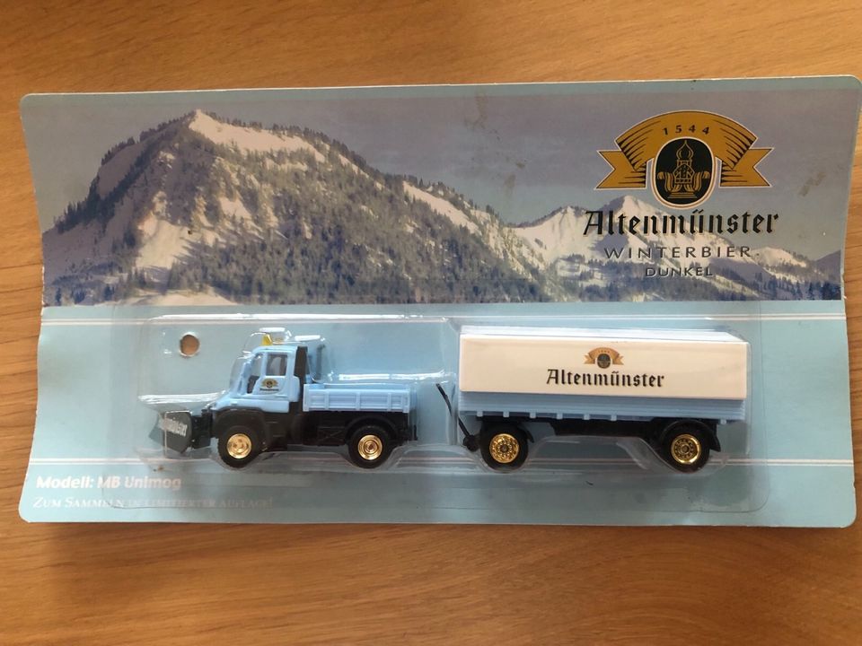 H0 LKW Altenmünster Winterbier mit Schneepflug in Heiden