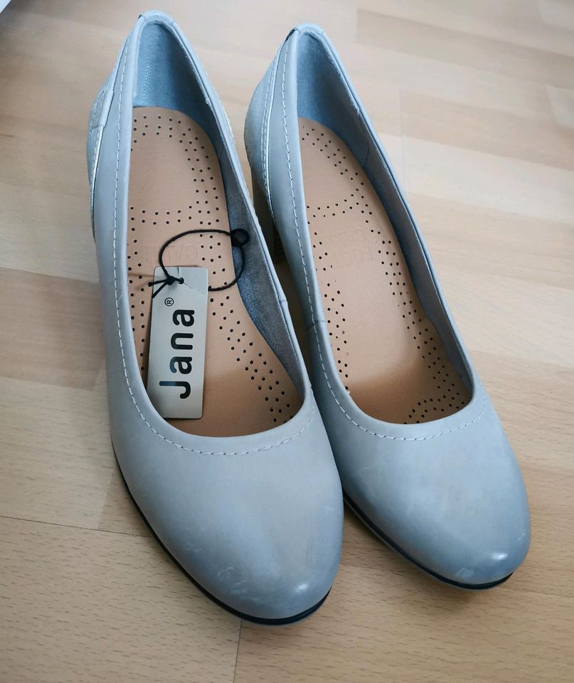 Damen Pumps Jana beige, grau, Silber NEU, UNGETRAGEN in Langenselbold