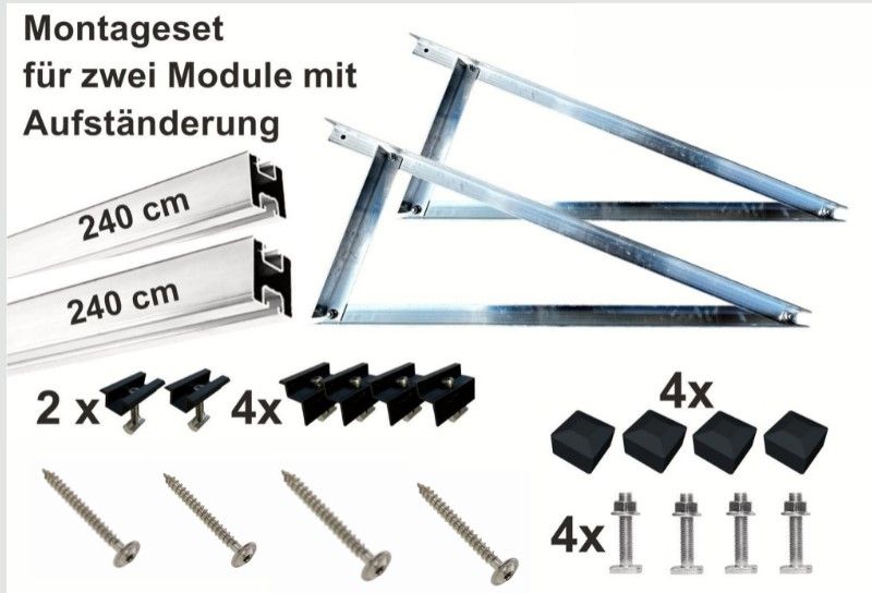 Aufständerung für Photovoltaikanlage Balkonkraftwerk 2 Module in Neukamperfehn