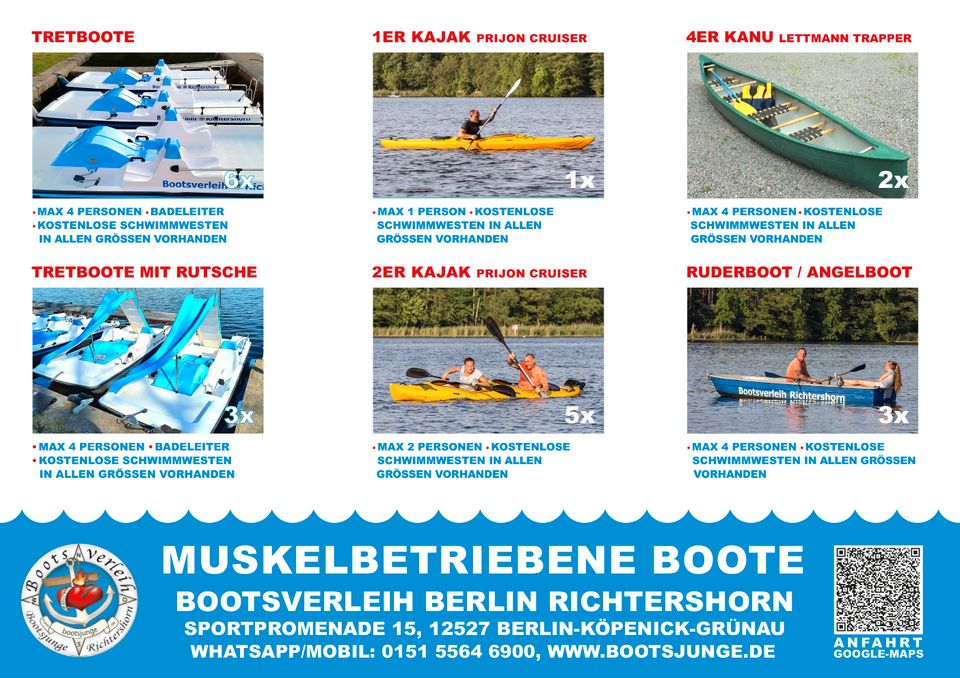 Gutschein für Bootsverleih Berlin Richtershorn in Köpenick in Berlin