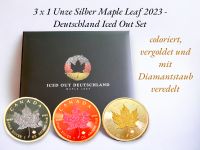 3 x 1 Unze (oz) Silber Maple Leaf 2023 Deutschland Iced Out Set Niedersachsen - Wittingen Vorschau