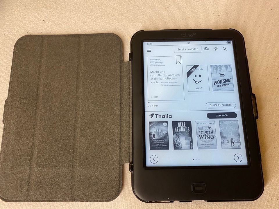 TOLINO SHINE 2HD ebook reader wie neu mit Hülle in Albachten