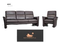 FM Munzer Set Sofa Sessel Leder Braun Couch Design Wohne Chair Nordrhein-Westfalen - Lage Vorschau