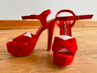 Buffalo High Heels Sandaletten, 37, rotes Wildleder, neuwertig Dresden - Innere Altstadt Vorschau