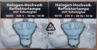 2 x 50W GU10 Halogen-Hochvolt-Reflektorlampe mit Schutzglas OVP Rheinland-Pfalz - Niederheimbach Vorschau