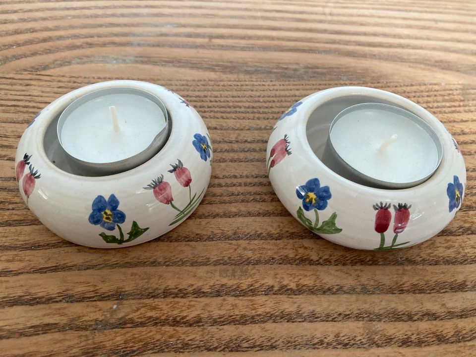 Keramik Blumenring, Teelichthalter, 2 kleine Becher in Dortmund