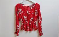 Rote Bluse Blumenmuster Gr. 36 / S Bayern - Lindau Vorschau