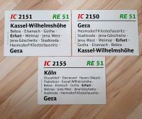 3 Zuglaufschilder IC Köln /Kassel - Gera / RE 51 Nordrhein-Westfalen - Steinfurt Vorschau