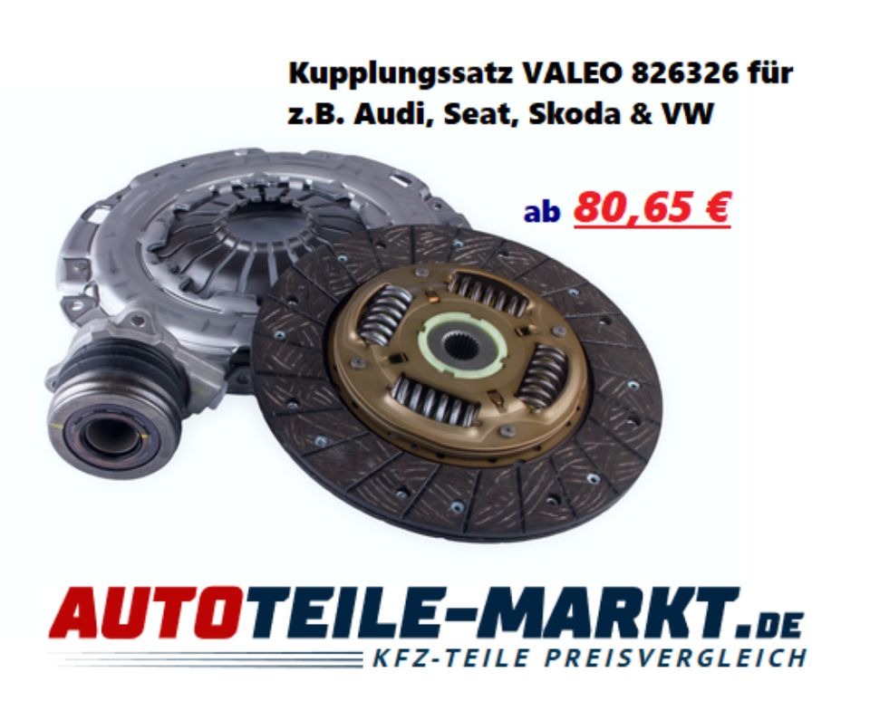 Kupplungssatz VALEO 826326 für z.B. VW, Audi, Skoda ab 80,65€ in Berlin