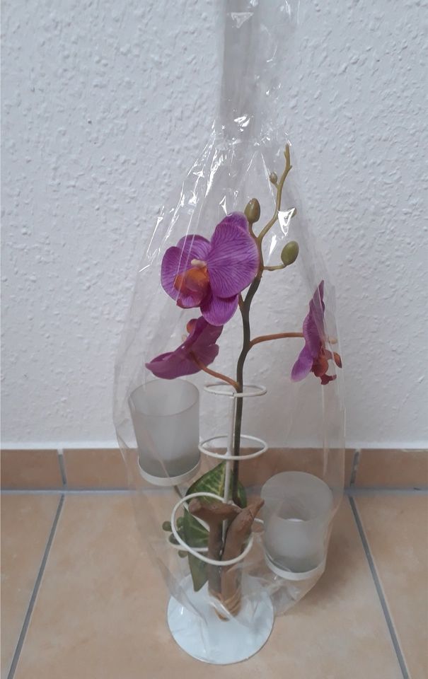 Teelichthalter Präsent Orchidee Deko *neu* in Schwerin