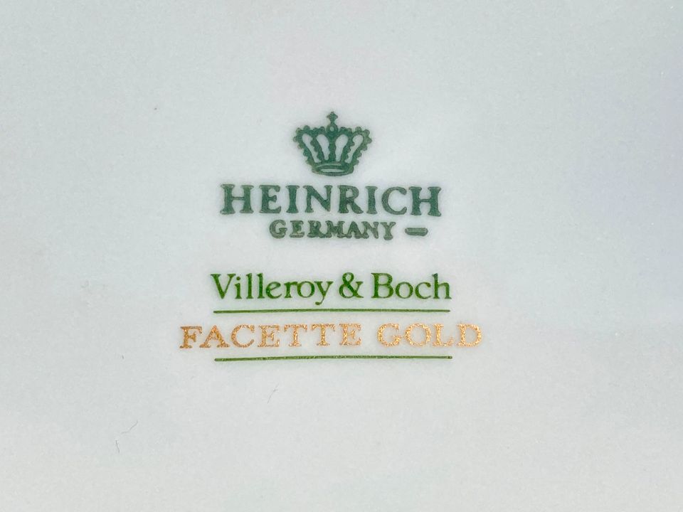 4 Teller + 4 Suppentassen Villeroy & Boch HEINRICH FACETTE GOLD in Kochel am See