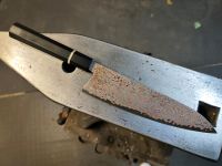 Damastmesser, Kupfer Messing Kochmesser, Knife, Messer, Unikat Bayern - Regen Vorschau