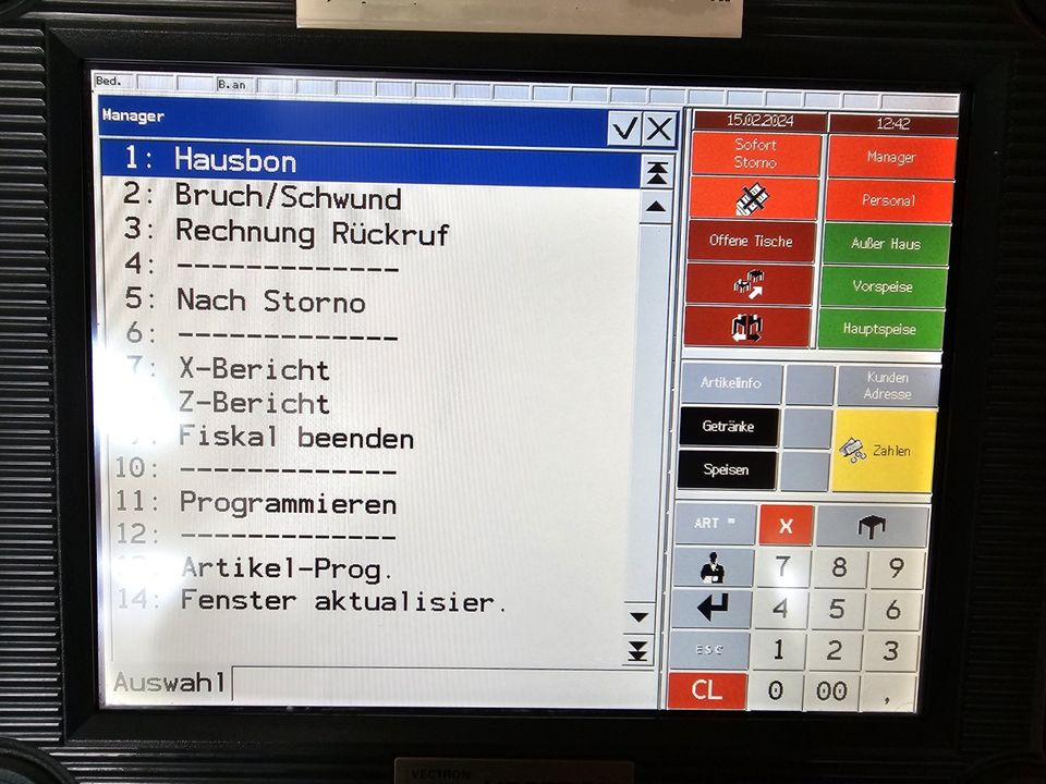 Vectron Touchscreen Registrierkasse mit Bondrucker in Saarbrücken