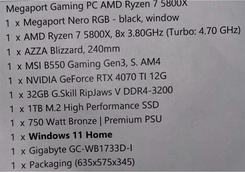 Gaming PC RTX 4070ti in Milower Land