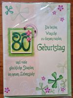 80. Geburtstag DIN A4 Karte Hessen - Rosbach (v d Höhe) Vorschau