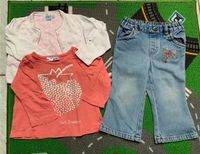 Set Jeans, Langarmshirt, Strickweste/ Strickjacke Gr.80 Mädchen Saarland - Riegelsberg Vorschau