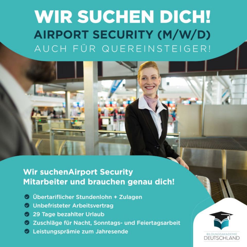 Airport Security|Quereinsteiger| Bis zu 23€/Std.**|job|security|quereinsteiger|sicherheitsmitarbeiter|vollzeit in Steinfurt
