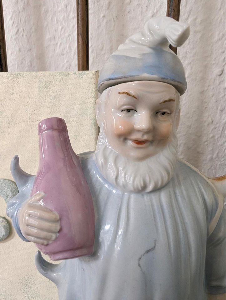 Keramik Figur Gartenzwerg als Flasche - Shabby chic in Glienicke/Nordbahn