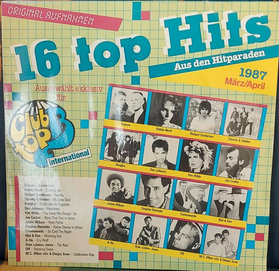 LP 16 Top Hits - aus den Hitparaden 1987 März/April in Reinheim