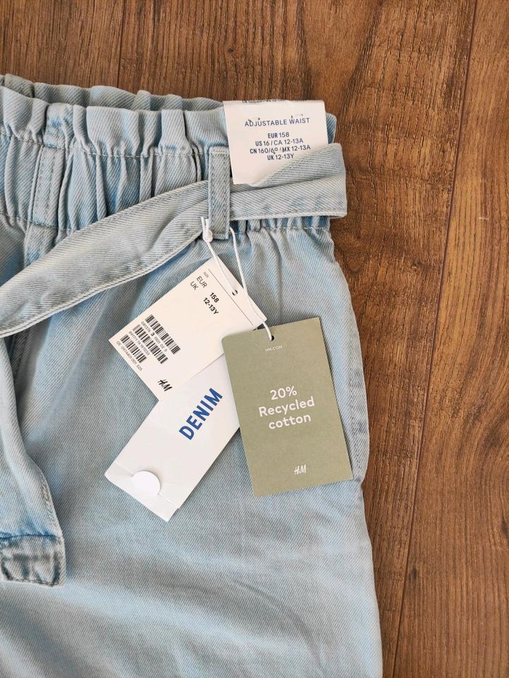 H&M 158 NEU Jeans Denim kurze Hose Shorts Jeansshorts in Teltow