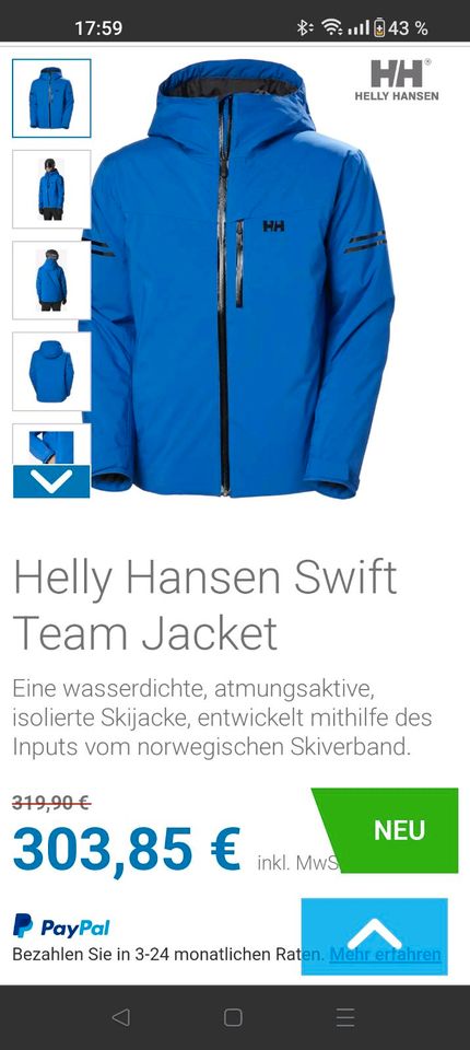 Helly Hansen Swift Team Winterjacke Jacke Skijacke XL Neuwertig O in Herten