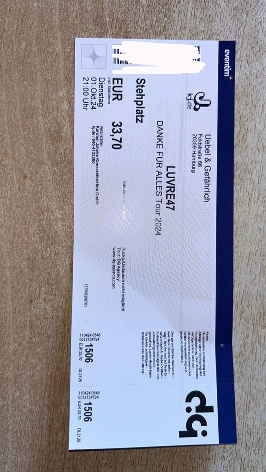 Luvre47 "Danke für alles Tour 2024" Ticket in Elsdorf-Westermühlen