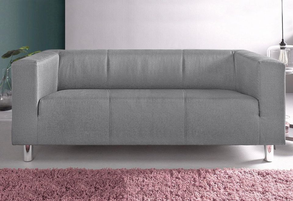 3er Sofa Couch 3Sitzer CLIP Struktur Hellgrau Versand mögl. Bever in Beverungen