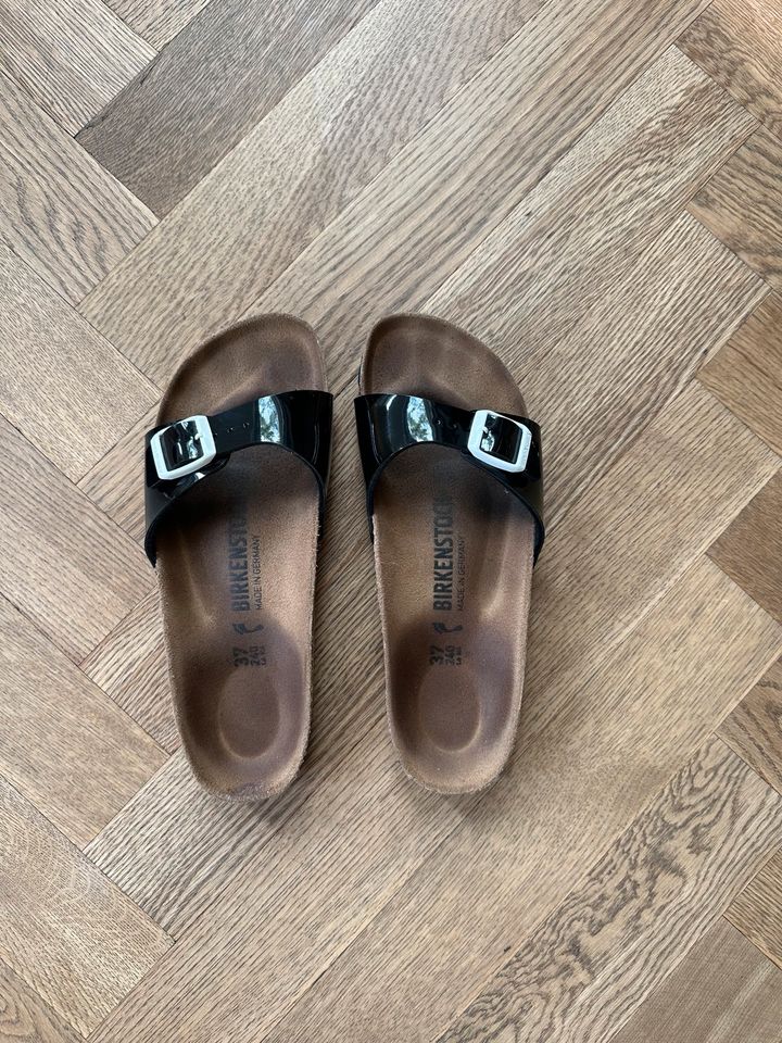 Birkenstock Madrid Gr.37 Schmale Passform Schwarz/Weiss Lack in Berlin