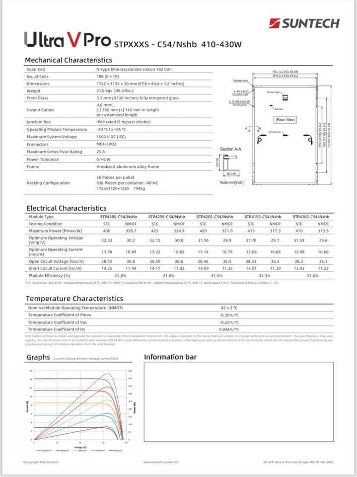 Suntech Ultra V Pro Solar PV Modul 420W Full Black STP420S in Wewelsfleth