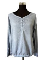 Jeansblaues Langarmshirt / Blusenshirt von edc Esprit, Gr. L Brandenburg - Panketal Vorschau