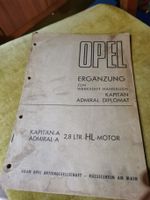 Opel Kapitän A Admiral A 2,8HL Ergänzung zum Werkstatthandb Org.O Niedersachsen - Bohmte Vorschau
