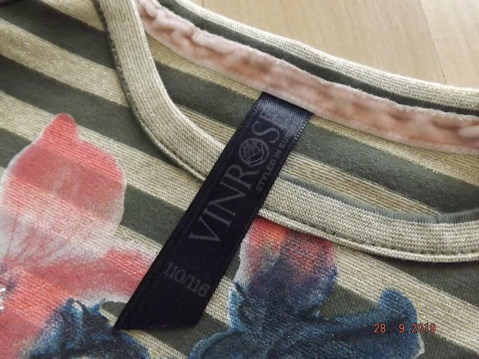 Langarmshirt Shirt Vinrose Glitzer Vogel Mädchen 110 116 NEU in Florstadt